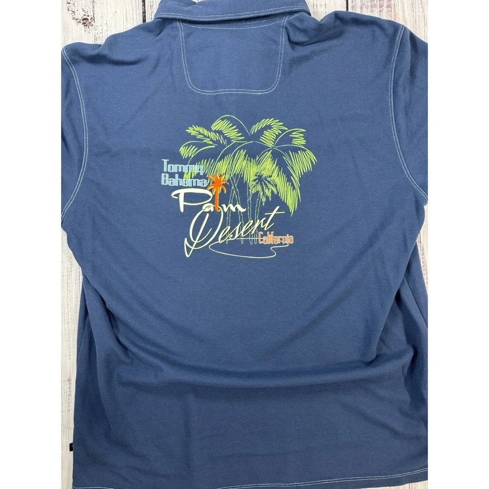 Tommy Bahama Polo Shirt Men's Palm Desert Logo Blue Size‎ Large